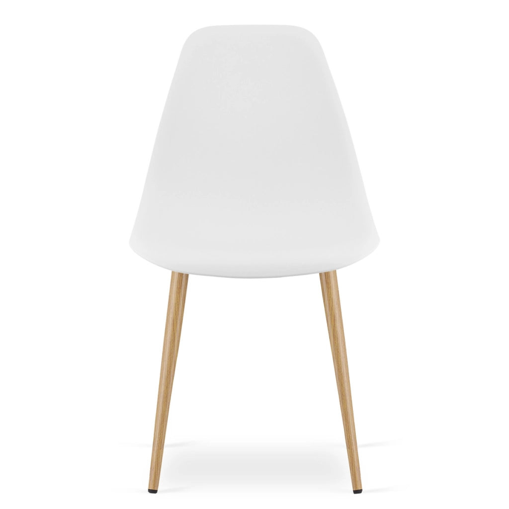 Set di 2 sedie scandinave WAT bianche con gambe effetto legno