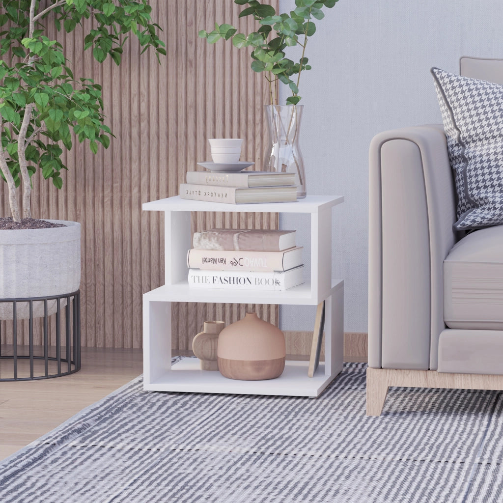Tavolino da salotto con ripiano ¨C zephmum ¨C bianco 40x40x43
