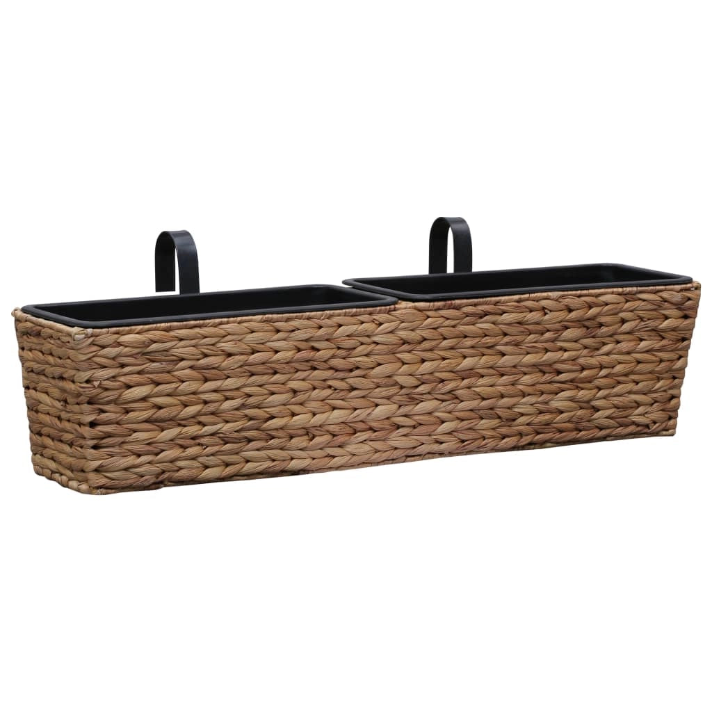 Set di 2 fioriere in giacinto d'acqua 39 cm marrone 02_0000881