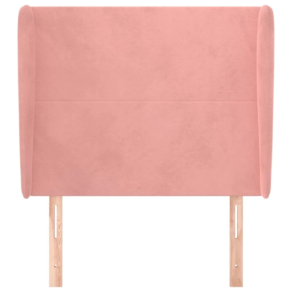 Testiera | Testata ad Orecchio Rosa 103x23x118/128 cm in Velluto