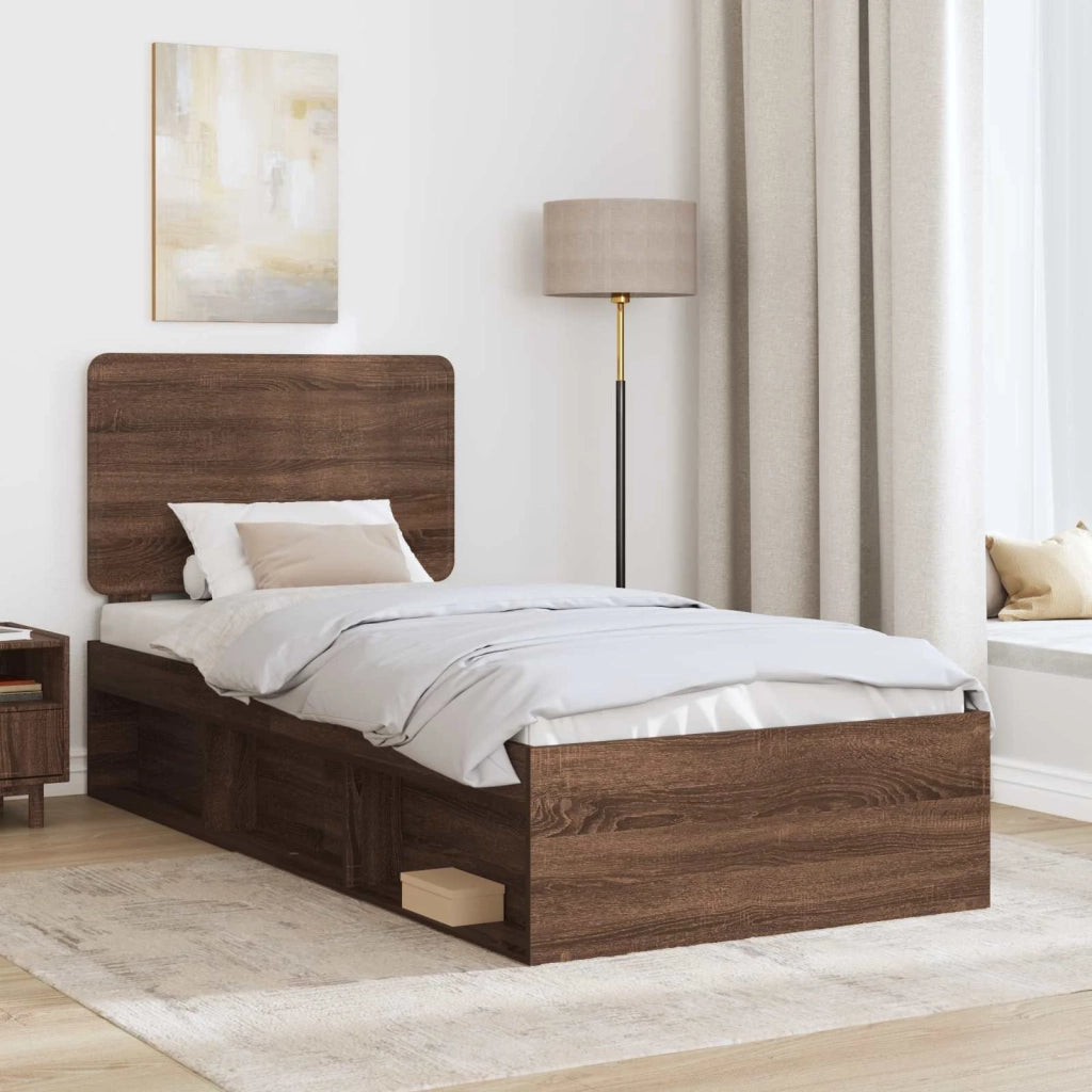 Struttura del letto Rovere Marrone 90 x 200 cm Pino massello 3412539