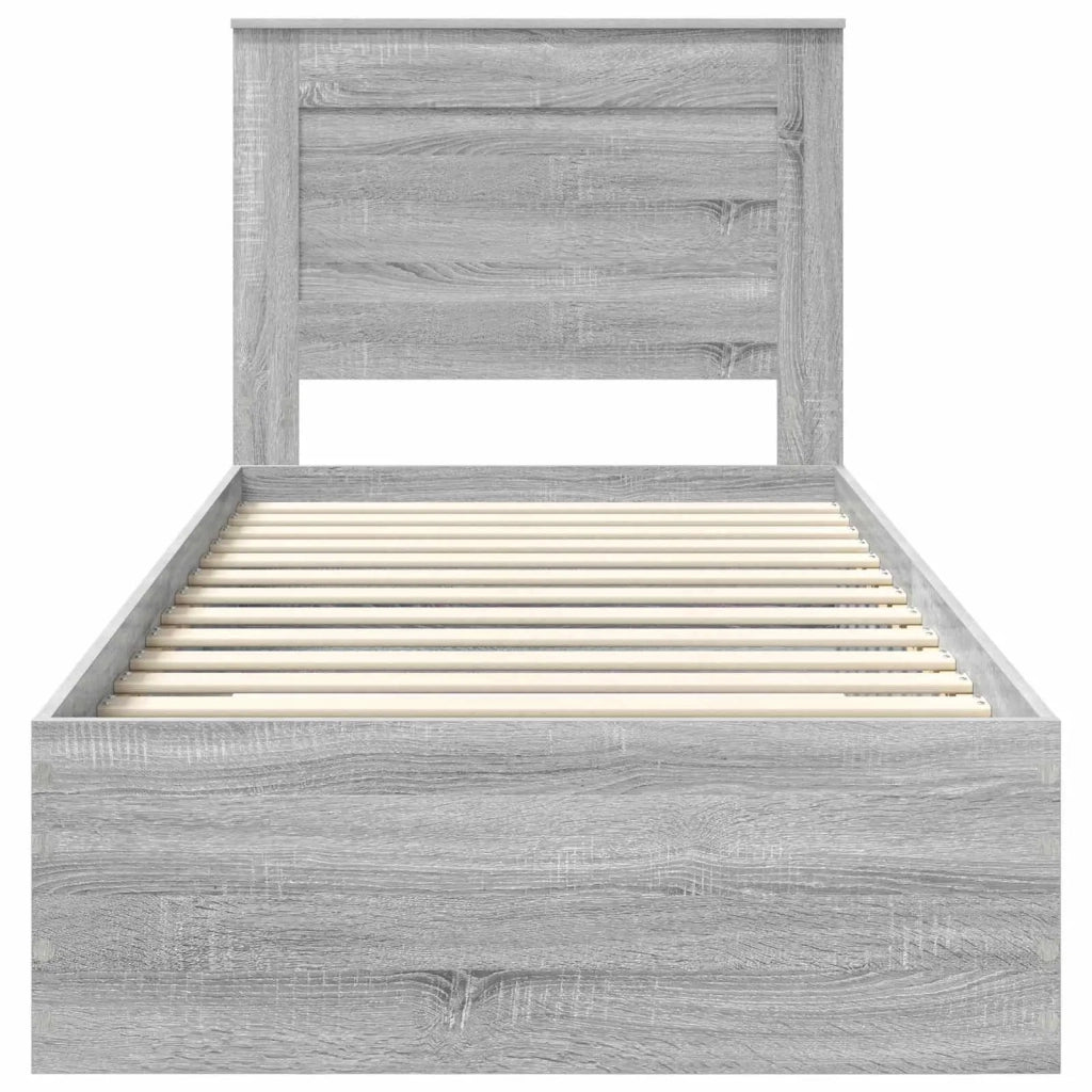 Struttura del letto Grigio Sonoma e Argento 75 x 190 cm 3410378