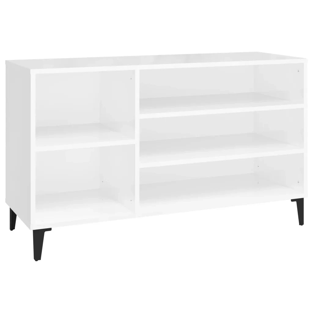 Scarpiera | Mobile per scarpe Bianco Lucido 102x36x60 cm in Legno Multistrato