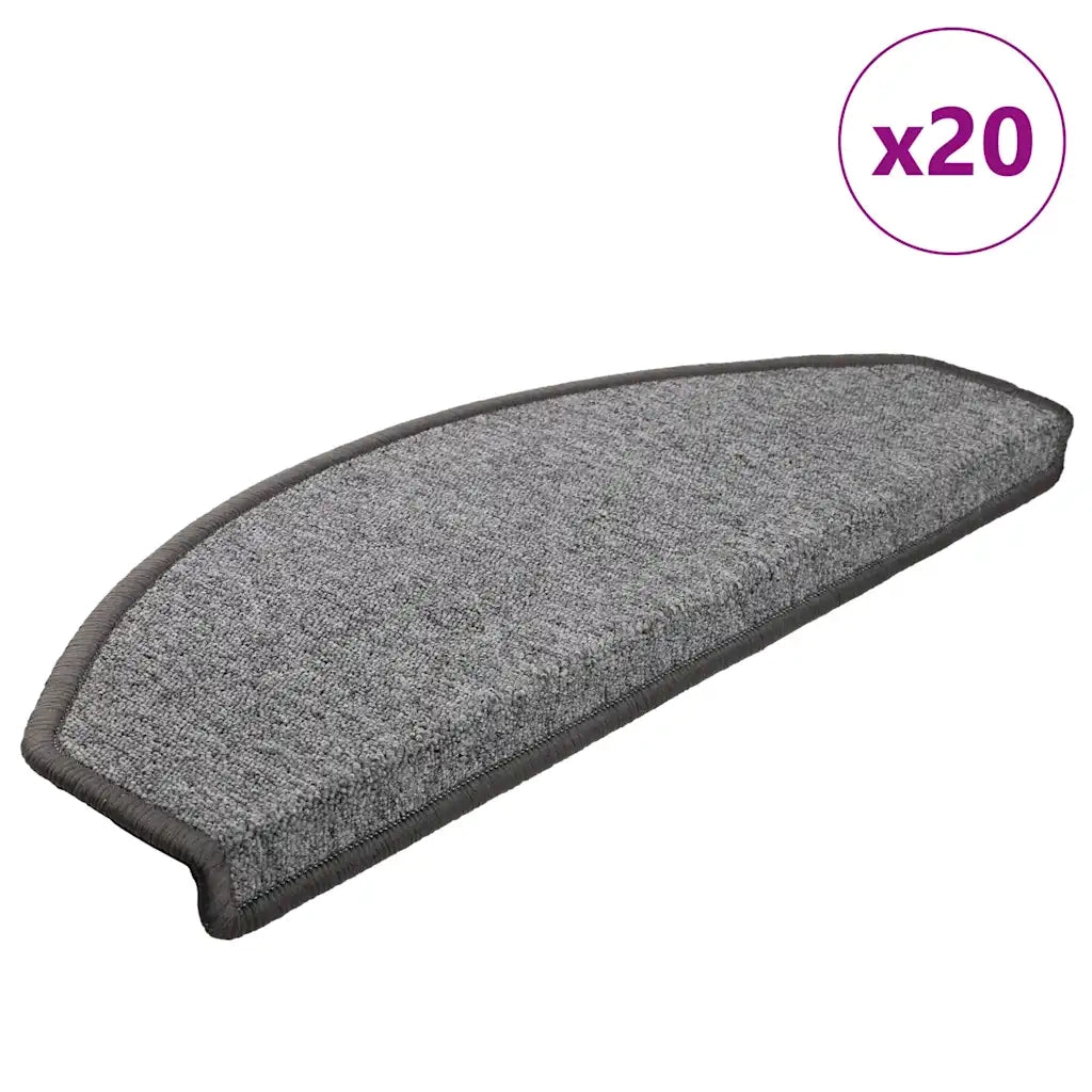 Tappetini per scale 20 pz 65x24x4 cm Grigio scuro Semicircolari Grandi