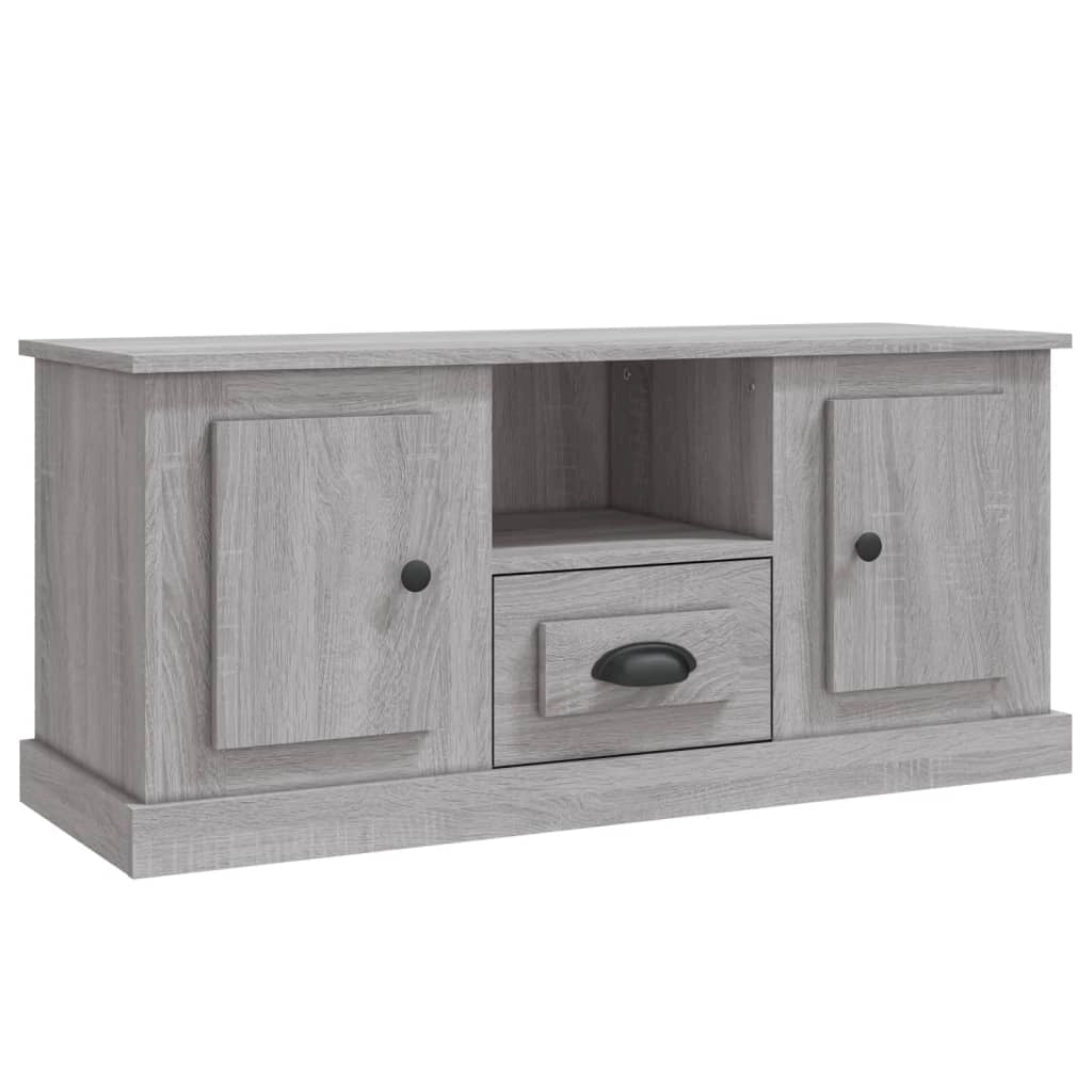 Mobile TV multimediale mensola TV credenza TV sala da pranzo soggiorno camera da letto Sonoma 100 x 35,5 x 45 cm legno ingegnerizzato grigio 02_0028343