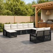Set Divano da Giardino 9 pz Nero polyrattan 3436132