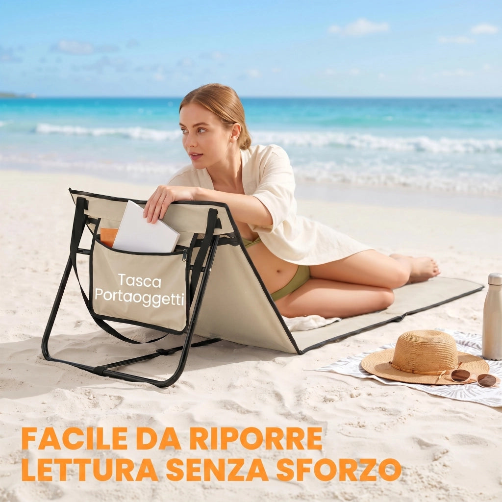 Set 2 Sedute Reclinabili da Giardino ¨C Minimal ¨C 142x51x40 cm Beige