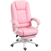 Sedia da ufficio regolabile con poggiapiedi ¨C zephmum ¨C rosa e bianco