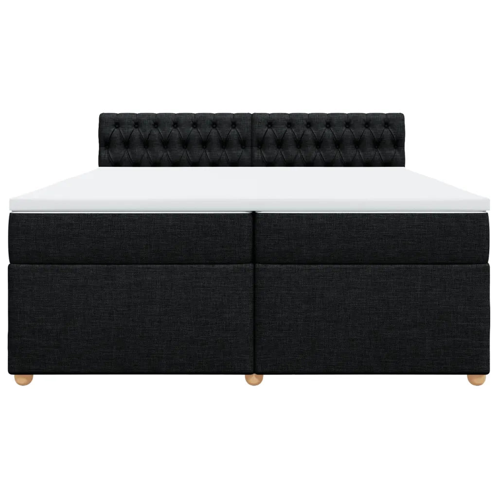 Giroletto a Molle con Materasso Nero 200x200 cm in Tessuto
