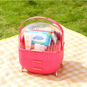 ZMH Porta trucchi da scrivania con più cassetti contenitore per cosmetici rosso rosa 29 x 19 x 38 cm