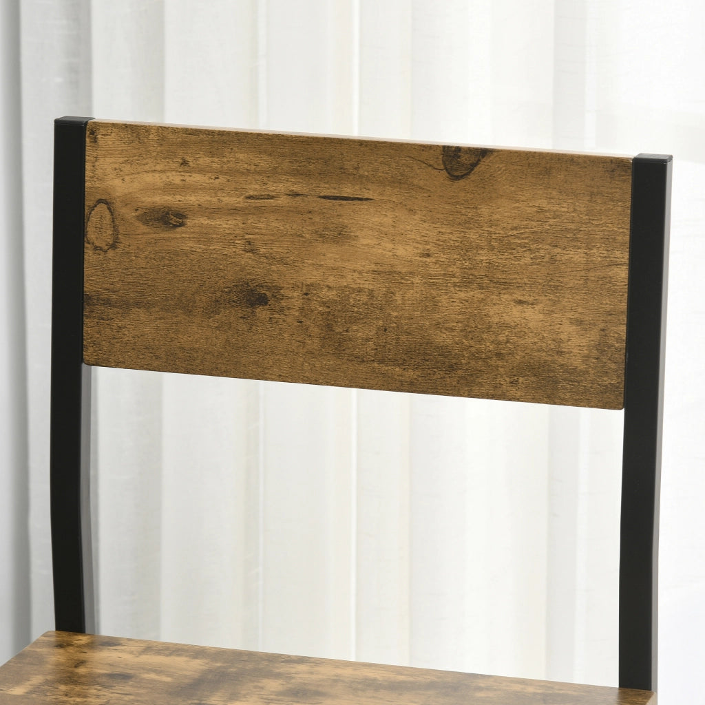 Set da Bar 3 Pezzi con Tavolo Alto e 2 Sgabelli in MDF e Metallo, Resistente e Pratico per Casa e Cucina, Marrone