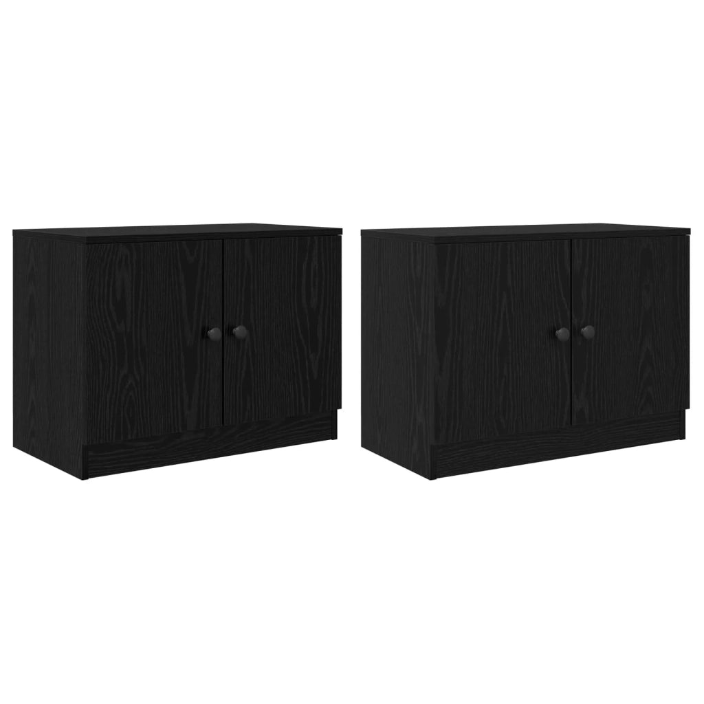 Armadietto per letto 2 pcs Rovere Nero 66 x 35 x 48 cm