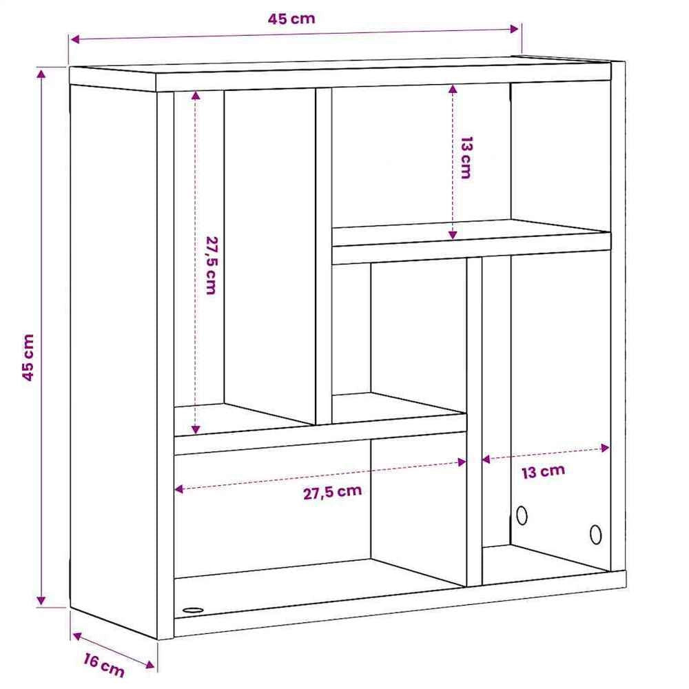 Wall Shelf, White, 45.1x16x45.1 Cm, Wood-based Material