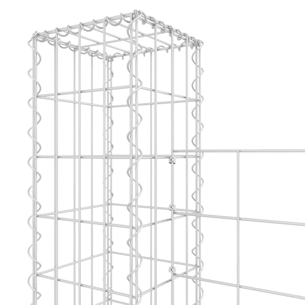 Gabbione a U con 7 Pali in Ferro 740x20x150 cm 151287