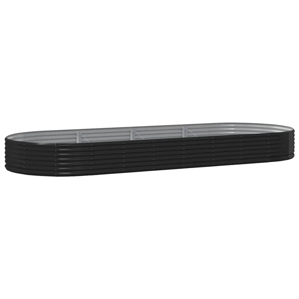 Vaso Giardino Acciaio Verniciato Polvere 373x140x36cm Antracite cod mxl 66847