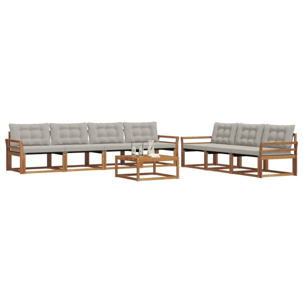 Set di divani da esterno 8 pcs Grigio Naturale e Chiaro 3369266