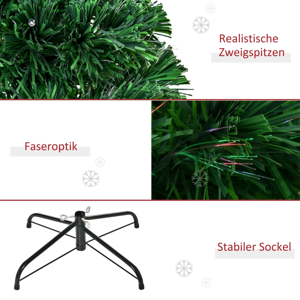 Albero di Natale artificiale 150 cm con illuminazione LED ¨C zephmum ¨C fibra di vetro, metallo