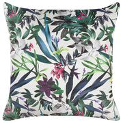 Cuscino in velluto verde crema 45 x 45 cm motivo foglie stile boho soggiorno camera da letto