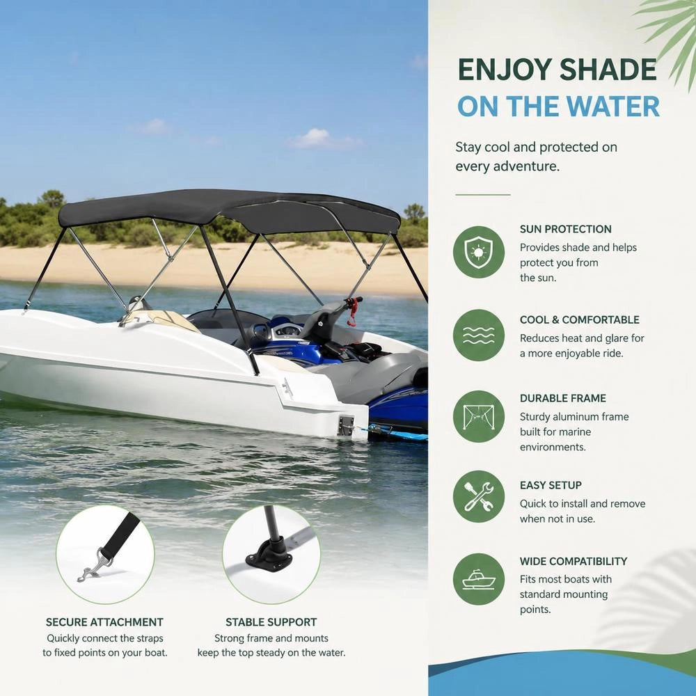 3-Bow Bimini Top Anthracite 183x196x137 Cm