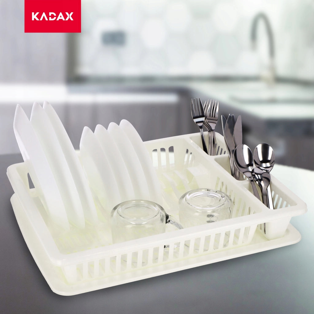 Scolapiatti KADAX per posate, grande vassoio in plastica autoportante da 46 cm