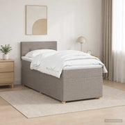 Letto box spring con materasso Tortora 100 x 200 cm Tessuto 3452356