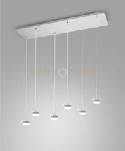 3804-46-102 MONTATURA BIANCA COMPLETA RETTANGOLARE 6 LUCI CCT 2700K - 3000K - 4000K-  42W - 4500 lm DIMMERABILE