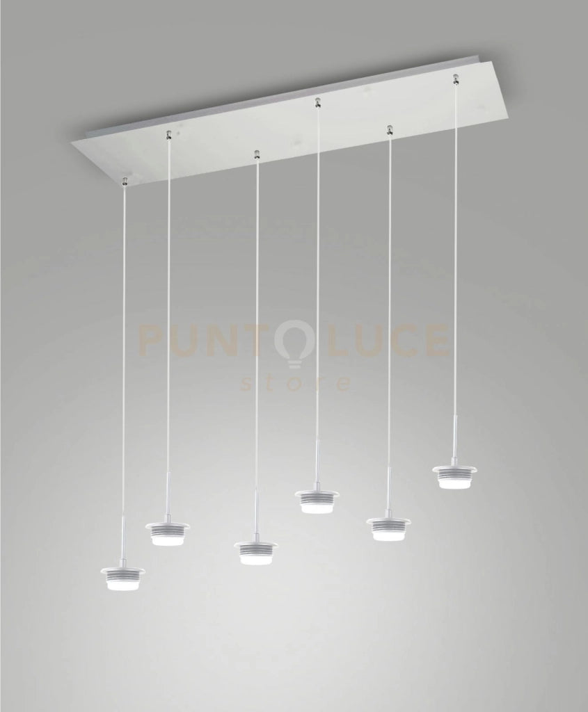 3804-46-102 MONTATURA BIANCA COMPLETA RETTANGOLARE 6 LUCI CCT 2700K - 3000K - 4000K-  42W - 4500 lm DIMMERABILE