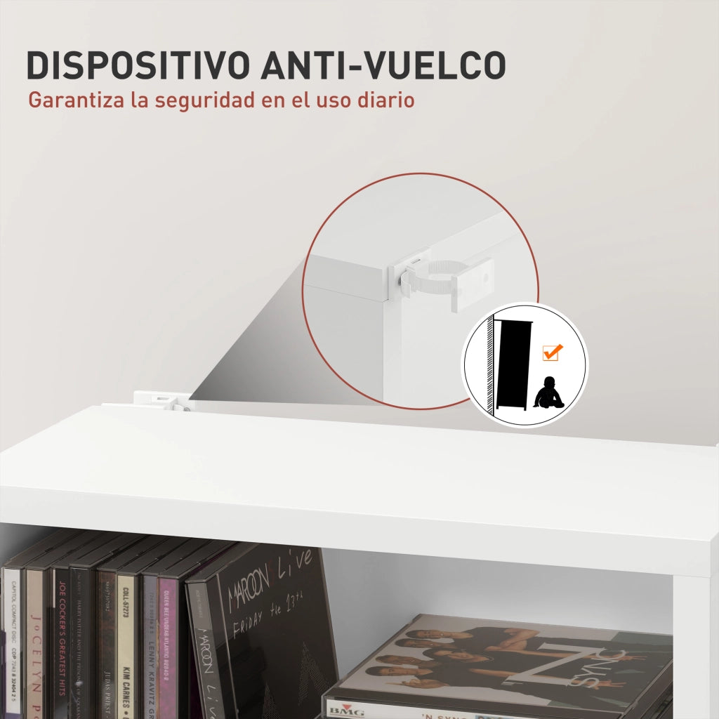 Libreria per CD e DVD con Ripiani Ajustables ¨C zephmum ¨C 33x24x140 cm Bianco