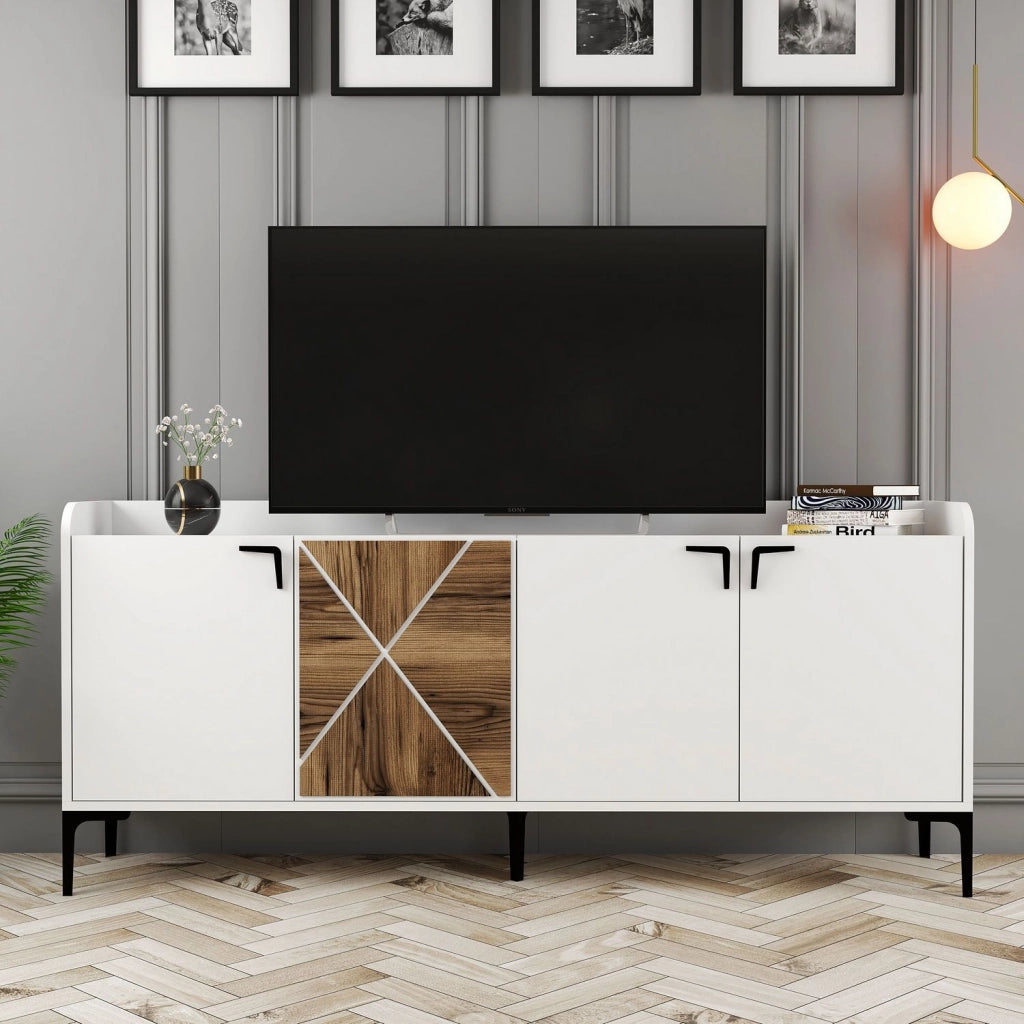 Madia Elini, Credenza 2 Ripiani, 180x35x78h cm Bianco