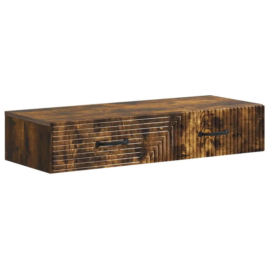 Tavolino da Parete Laterale Rovere Fumo 87,5 x 34,5 x 17 cm 898670