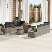 Set Divano da Giardino con cuscino 11 pcs Grigio polyrattan 3362758