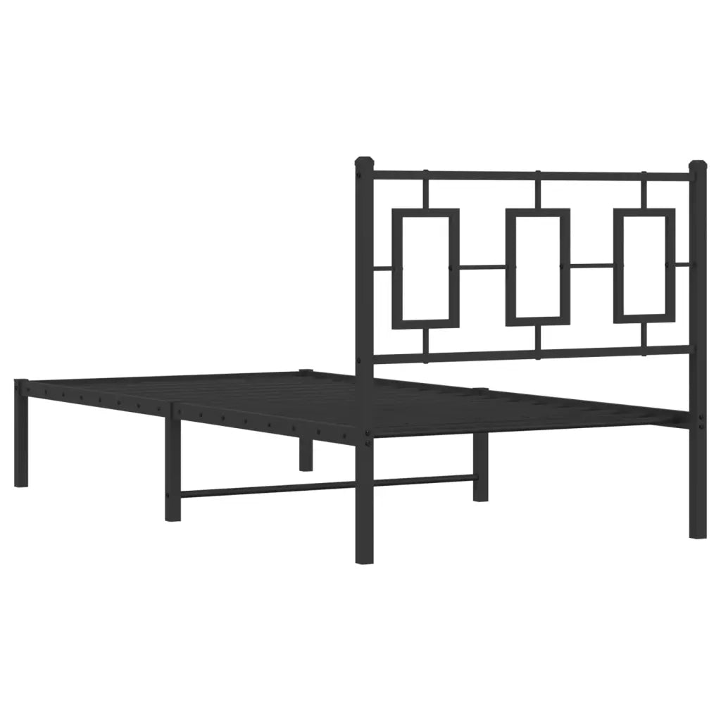 Giroletto con Testiera-Struttura Letto con testiera in Metallo Nero 90x190 cm 665072