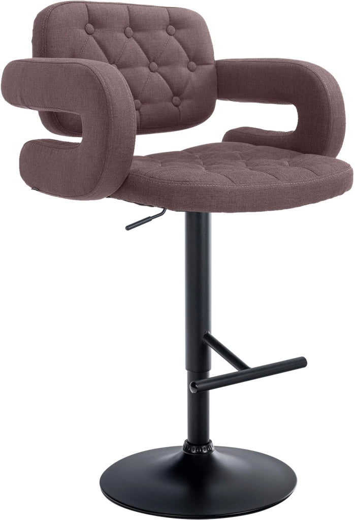 Sgabello Dublin in tessuto marrone,nero