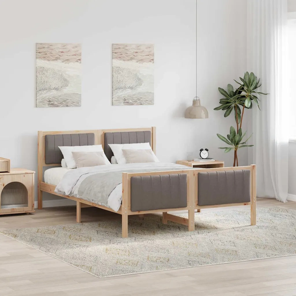 Struttura del Letto con testiera Marrone e taupe 135 x 190 cm
