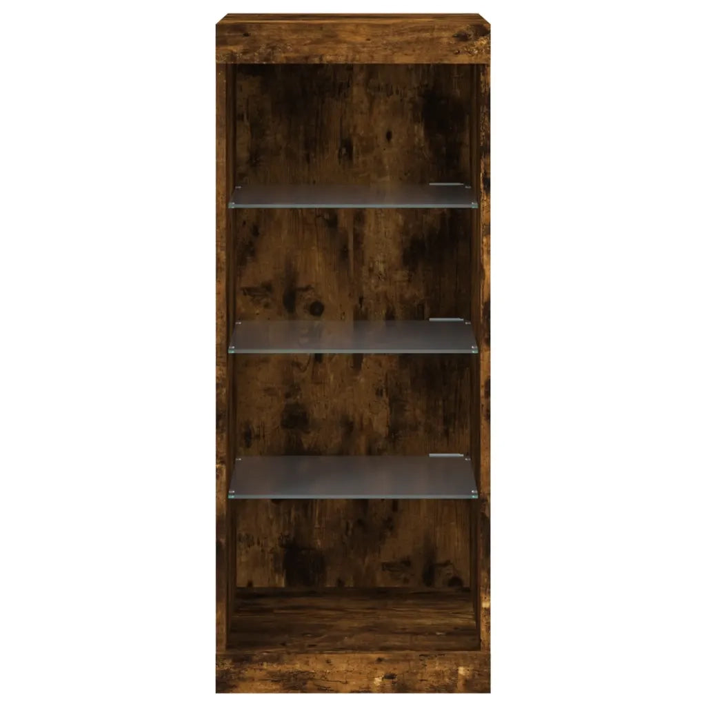 Credenza | Madia | Buffet da pranzo | Armadio da pranzo con Luci LED Rovere Fumo 41x37x100 cm