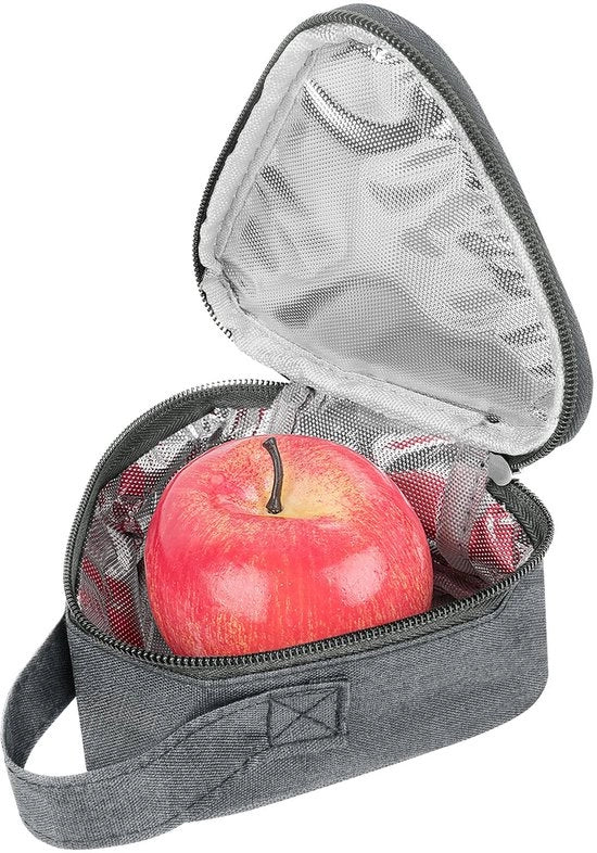 Borsa da snack, riutilizzabile, impermeabile, isolata per frutta, scatola da picnic compatta per esterno (grigio, mini)
