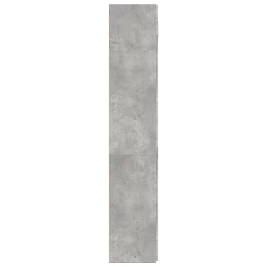 Mobile contenitore alto 70 x 42,5 x 225 cm con 8 scomparti design moderno e multifunzionale in legno composito grigio cemento 02_0055583