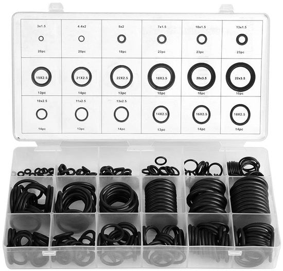 Set di O-ring in gomma - 279 pezzi - O-ringen universali - prevenzione perdite - adatto per applicazioni idrauliche