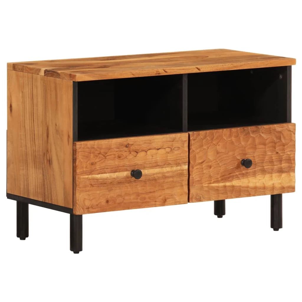 Mobile TV multimediale scaffale TV credenza mobile TV sala da pranzo soggiorno camera da letto 70 x 33 x 46 cm legno massello di acacia marrone 02_0026179
