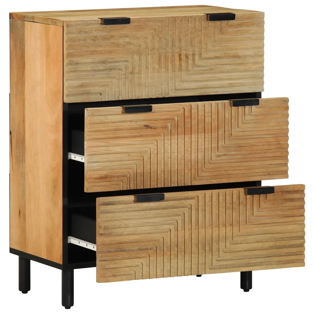Credenze 2 pz Marrone 60x33x75 cm in Legno Massello di Mango 3310004
