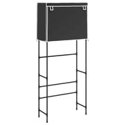 Scaffale portaoggetti a 2 ripiani per lavatrice 71 x 29,5 x 170,5 cm ferro nero 02_0005474