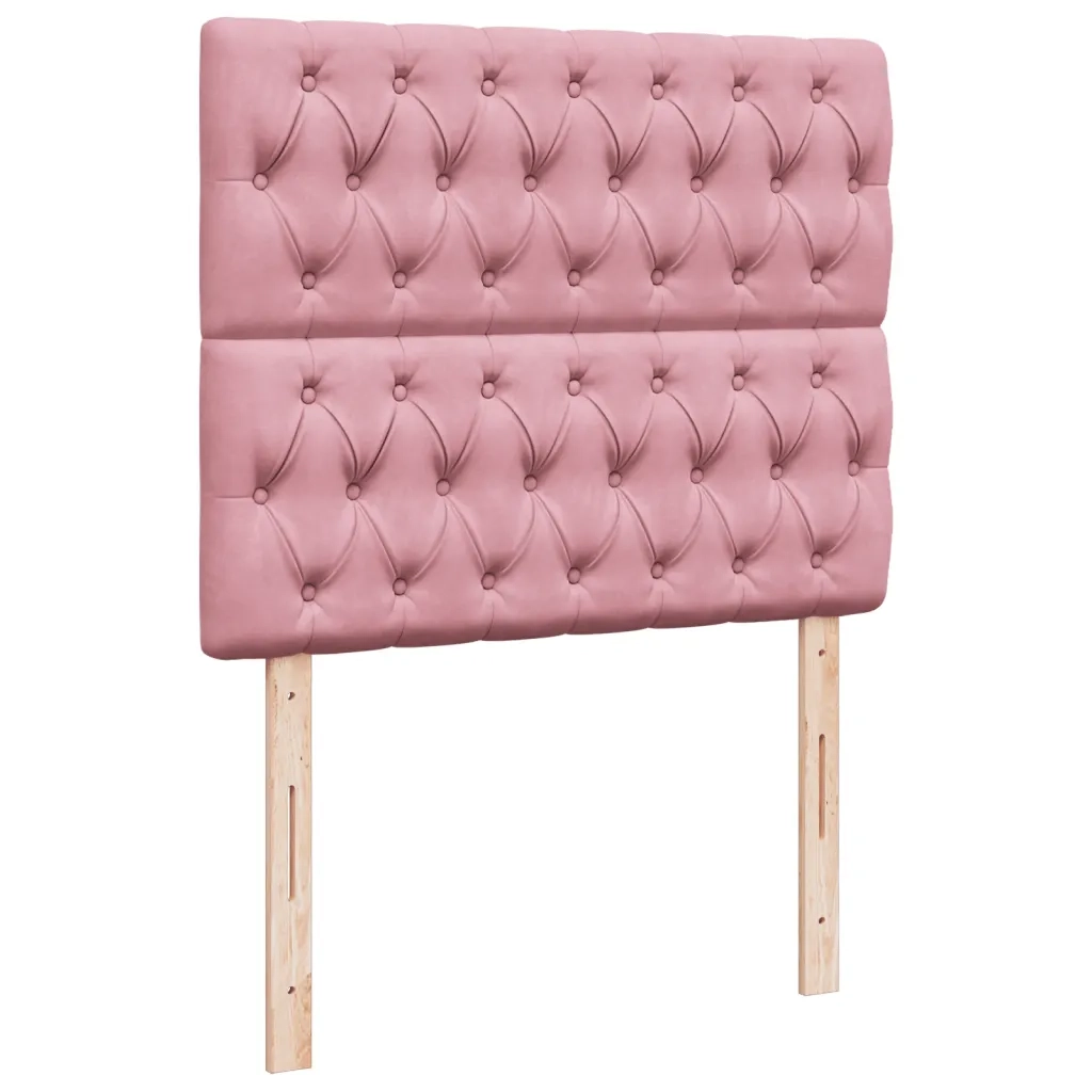 Giroletto a Molle con Materasso Rosa 120x190 cm in Velluto