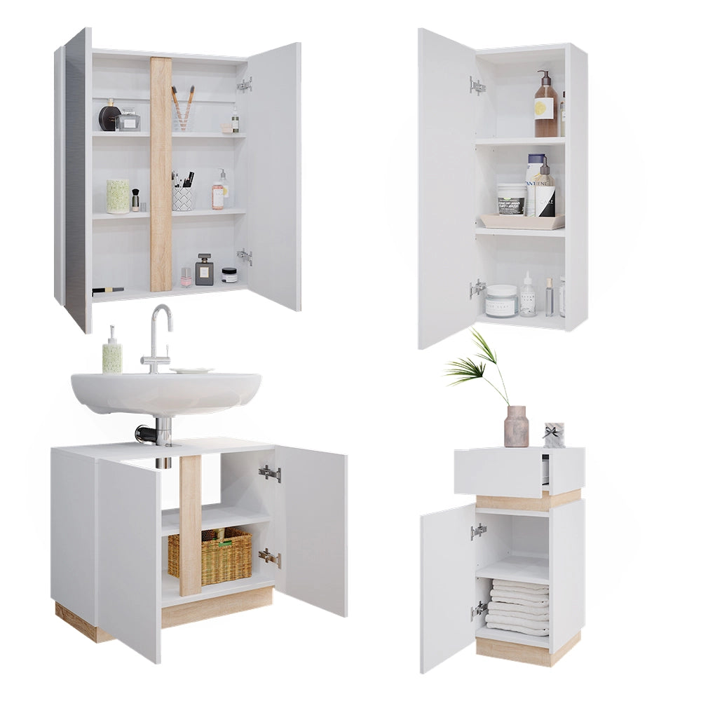 Vicco Set di mobili da bagno Bianco 4 parti