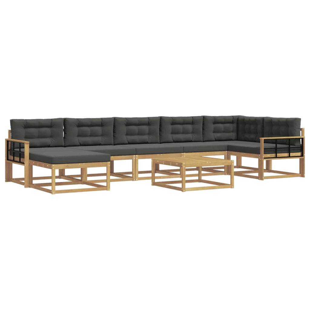 Set di divani da esterno 8 pcs Bianco e Antracite