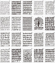 Stencili 20 Pack Reutilizzabili - Schemi Lettere/Numeri - Strumenti di Disegno - Scrapbooking - Doodle Creativi - Per Bambini/Adulti