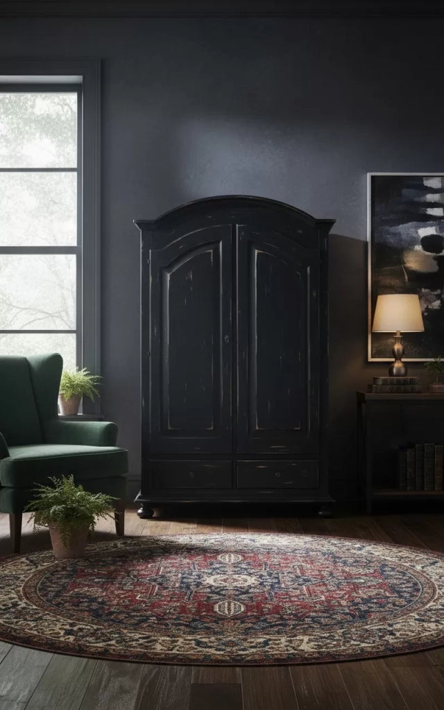 Armadio 2 porte shabby legno nero consumato 125x61x200 - Mobili 2G