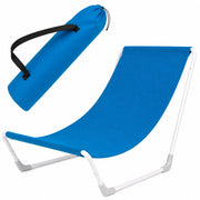 Sedia Sdraio Pieghevole Ergonomica Con Struttura In Acciaio Poliestere Impermeabile Sacca Con Tracolla Per Relax Outdoor Spiaggia Piscina Campeggio Giardino 95 x 60 x 40 Cm Blu