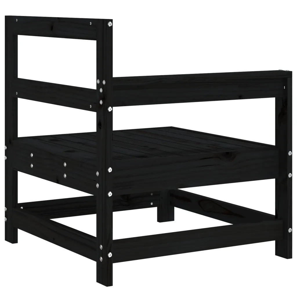 Divani Angolari da Giardino 2 pz Neri in Legno Massello di Pino 825510