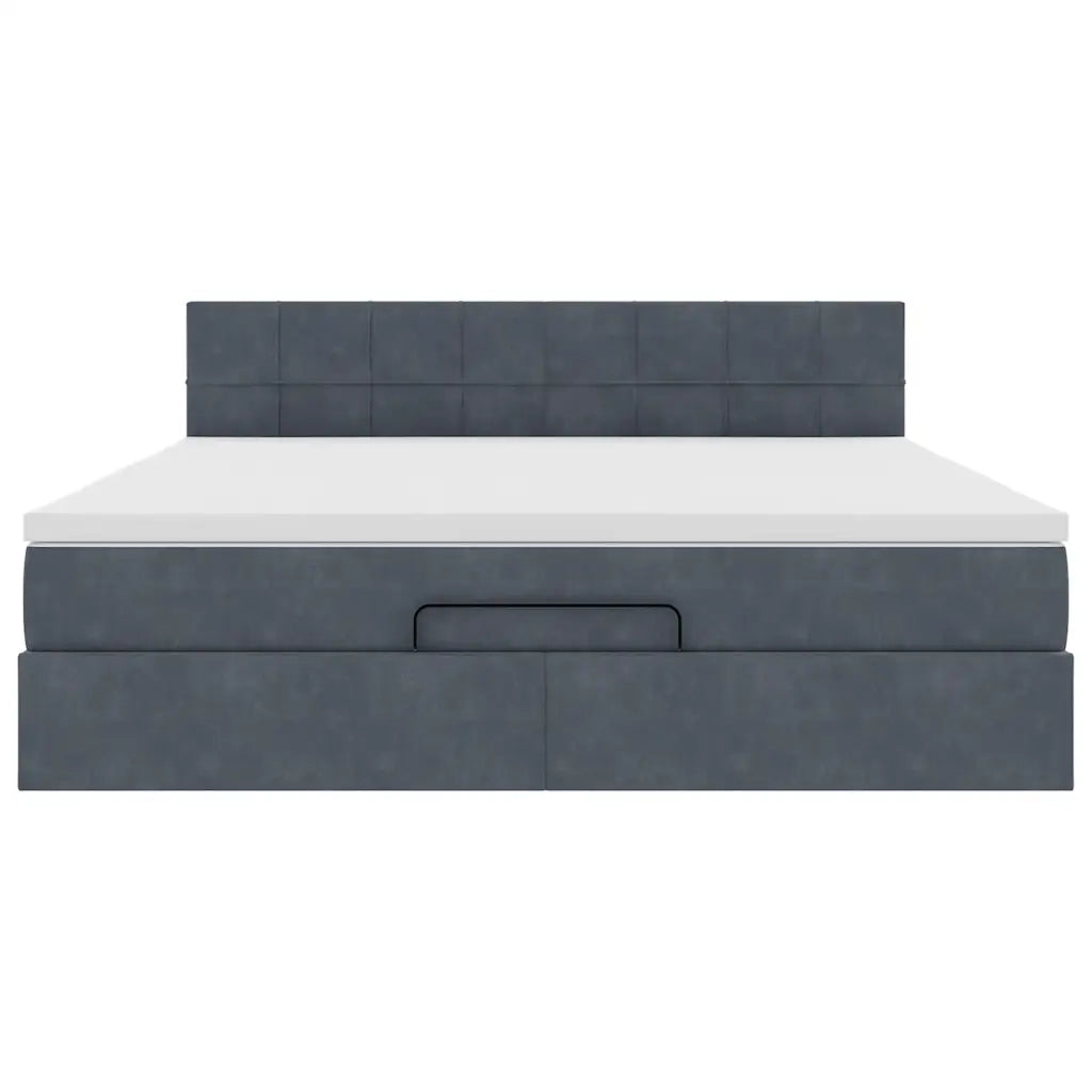 Struttura Letto Pouf con Materasso 160x200 cm in Velluto