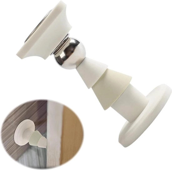 Stoppero di porta per pavimento autoadesivo in acciaio inox - fermaglio stoppero di porta - senza foratura - supporto per parete - pavimenti duri - protezione porte - muri - mobili